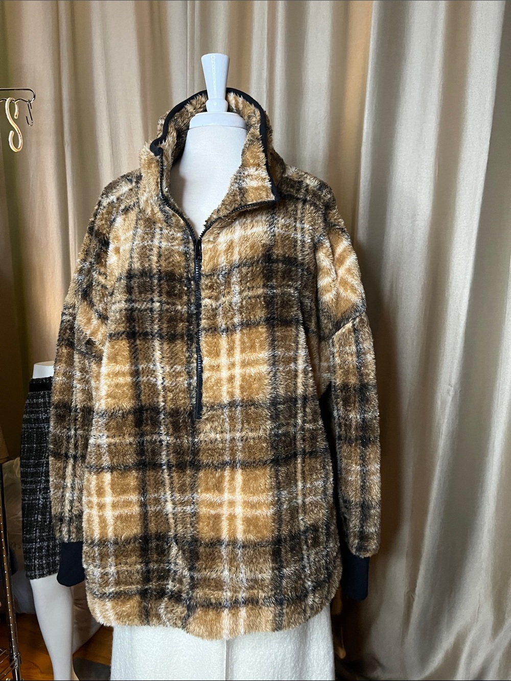 Lularoe XL NWT halfzip pullover Teddy Bear thick Sherpa inside and out pkts